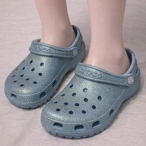 CROCS Sparkly Blue Kids' Slippers